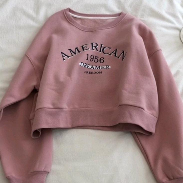 1956 AMEERICAN DREAMER CROOPE SWEATER / SWEATER CROOPE WANITA TEBAL