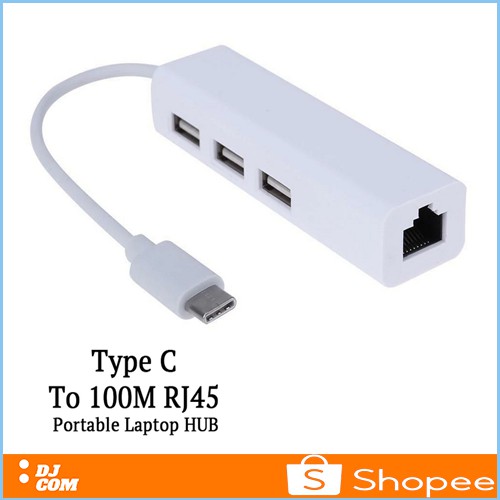 Kabel USB Type C To RJ45 Ethernet Lan 10Gbps USB Hub 3 Port Macbook