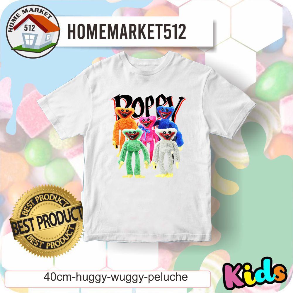 Kaos Anak 40cm Huggy Wwuggy Peluche Kaos Anak Laki-laki Dan Perempuan Premium SABLON ANTI RONTOK | HOMEMARKET512-0
