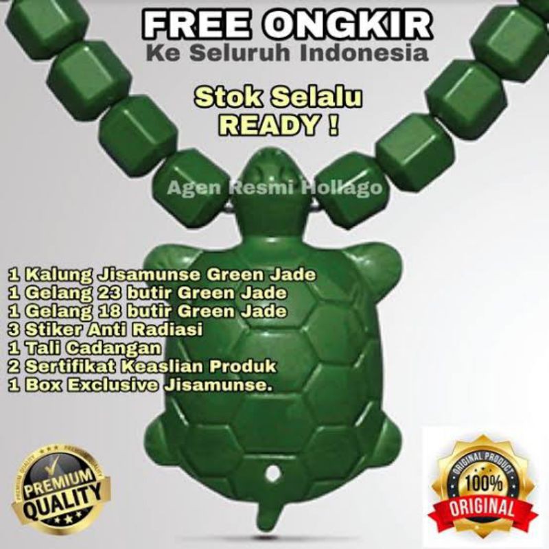 Kalung Terapi Kesehatan Jisamunse Green Jade Original Hyundai Medical Korea