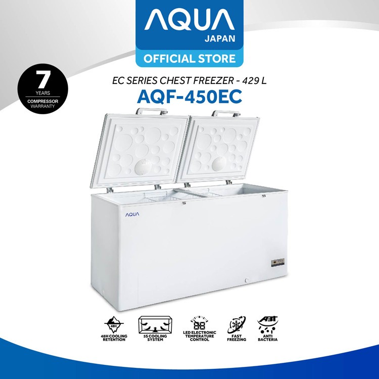 AQUA AQF 450 EC CHEST FREEZER BOX 429 L LEMARI PEMBEKU 429 LITER