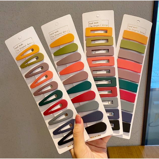 JEPIT RAMBUT KOREA ANAK PEREMPUAN DESAIN TIPTOP WARNA DOFF 1 SET 10 PCS AKSESORIS RAMBUT FASHION WANITA KOREA AK188