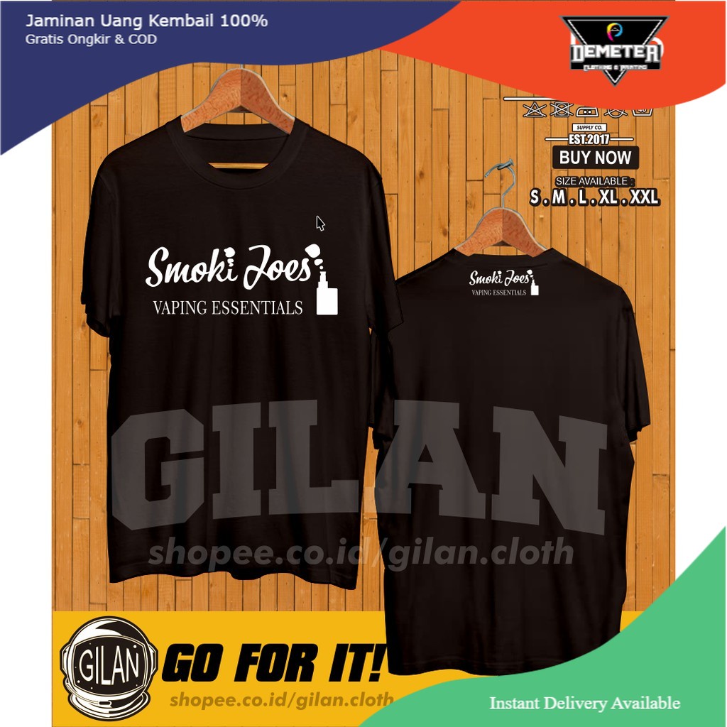 Kaos Baju Vape Smoki Joes Logo - Gilan Cloth