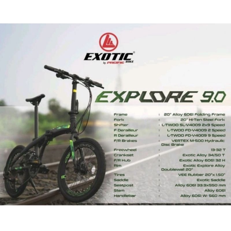 SEPEDA LIPAT EXOTIC EXPLORE 9.0 BY PACIFIC ALLOY HIDROLIS