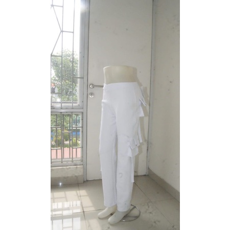 celana senam kargo putih