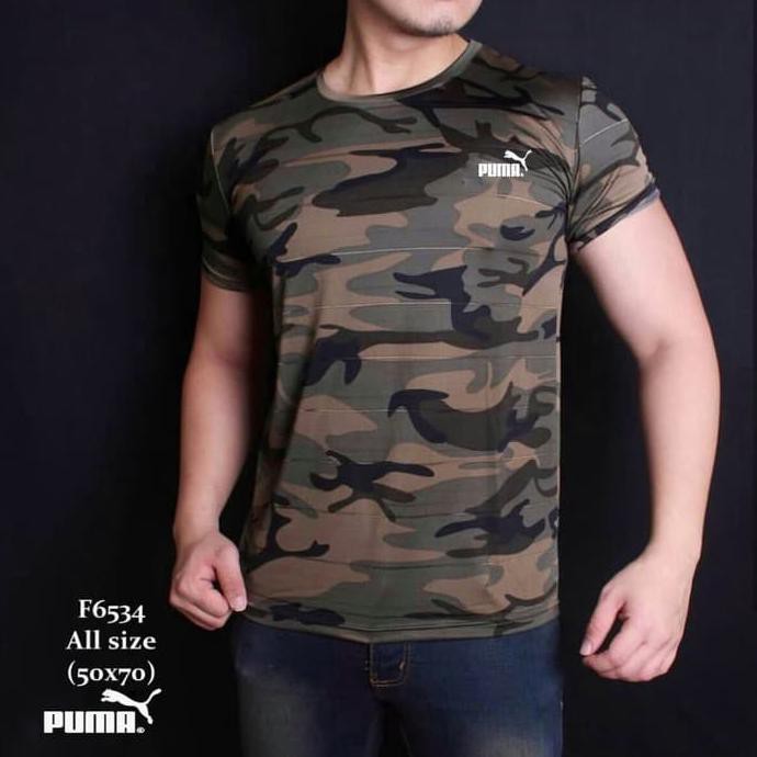 (PROMO) Baju Kaos ARMY PUMA camo Loreng tentara / kaos running gym fitness