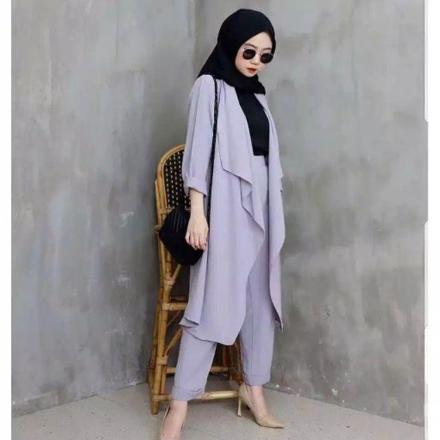 ( PROMO FLASH SALE ) SET LIVIOR 2IN1 /TERBARU /TERMURAH-ABU