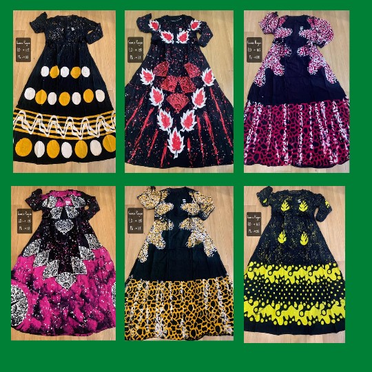 Gamis Batik Modern Murah Katun Halus Kombinasi Truntum, Ori Batik Aksara Pekalongan Big Size Jumbo