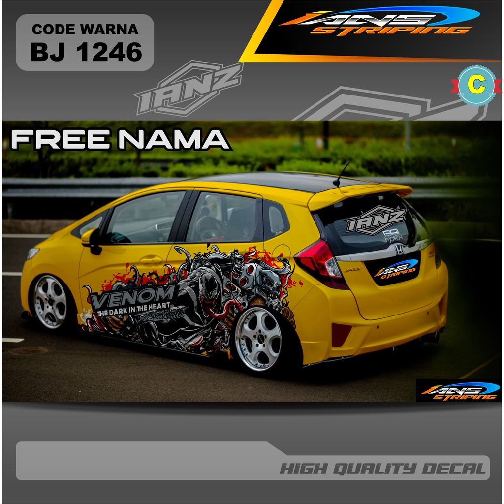 VARIASI STIKER DECAL MOBIL HONDA JAZZ / STIKER DECAL MOBIL AGYA AYLA BRIO / VARIASI STIKER DECAL MOBIL