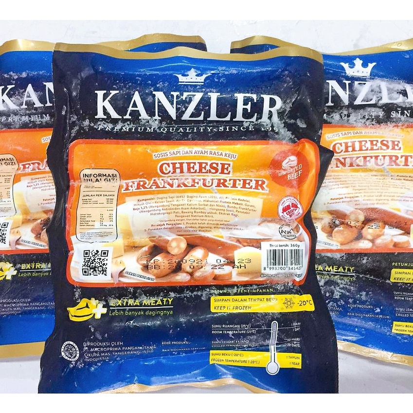 

Sosis KANZLER Cheese Frankfurter - Sosis Sapi Ayam Rasa Keju