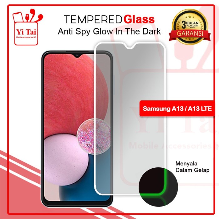 YI TAI - Glow In The Dark Tempered Glass Spy Samsung S20fe A13 A13 Lte