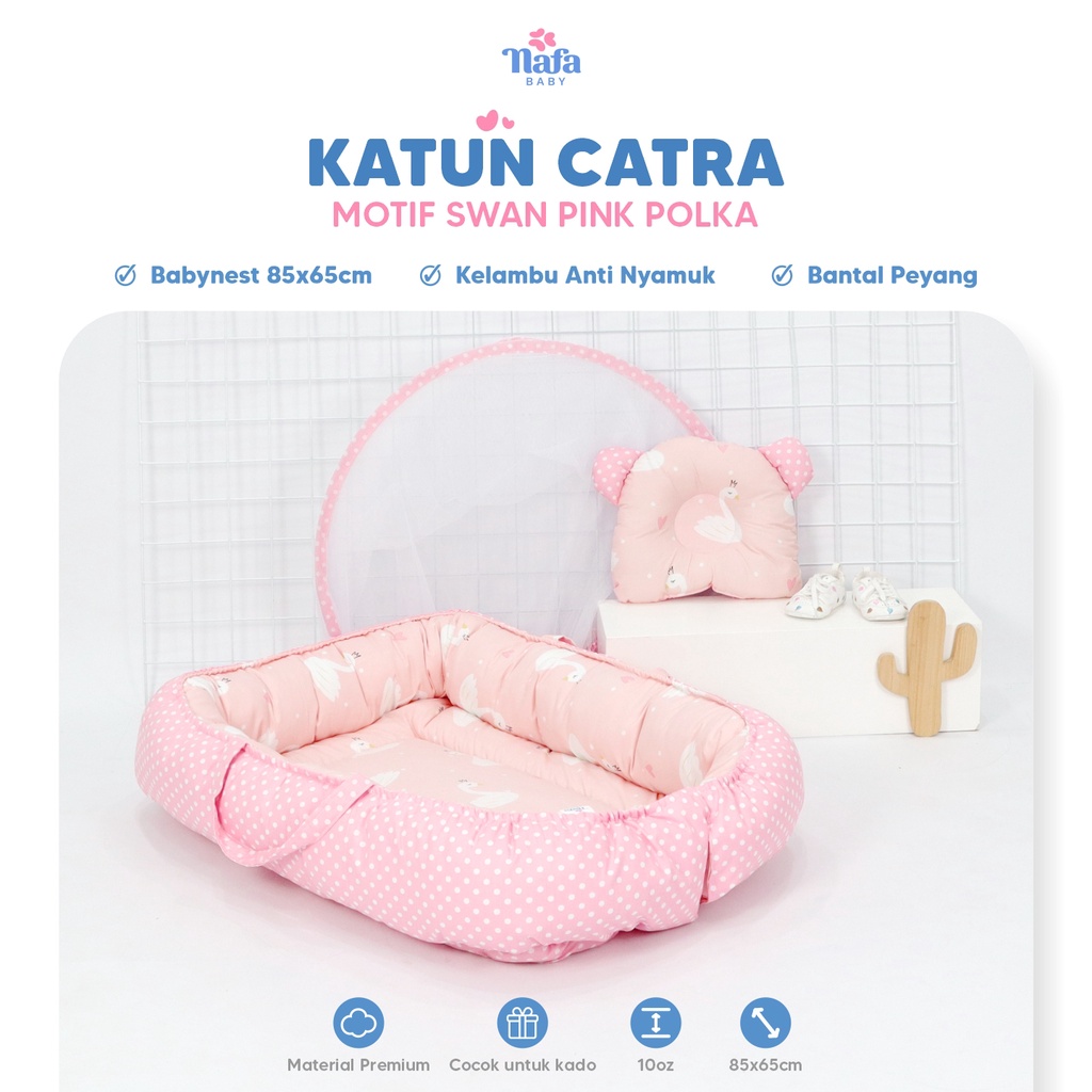 NAFA BABY - READY STOCK Baby Nest Boat Set Bahan Katun + Bantal Kelambu Bayi All Motif | Kasur Bayi