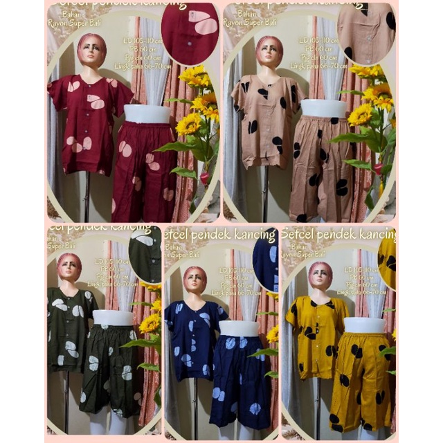 Stelan celana pendek //Setcel pendek //Baby doll Bali //Setcel Rayon Bali //Set Pajamas