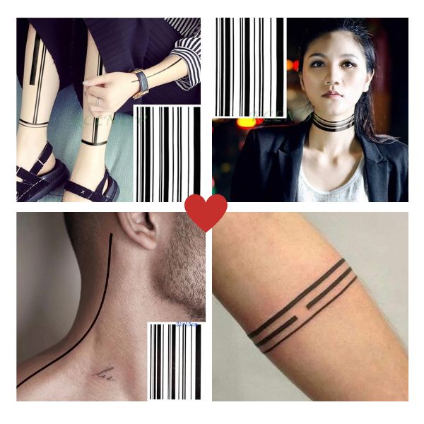 Tatto temporary Garis ∣ Fake tatto ∣ tatto sementara ∣ Desain garis gelang tribal temporary tattoo t