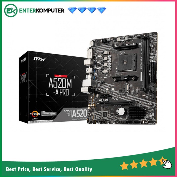 MSI A520M-A Pro (AM4, A520, DDR4, USB 3.2, SATA3)