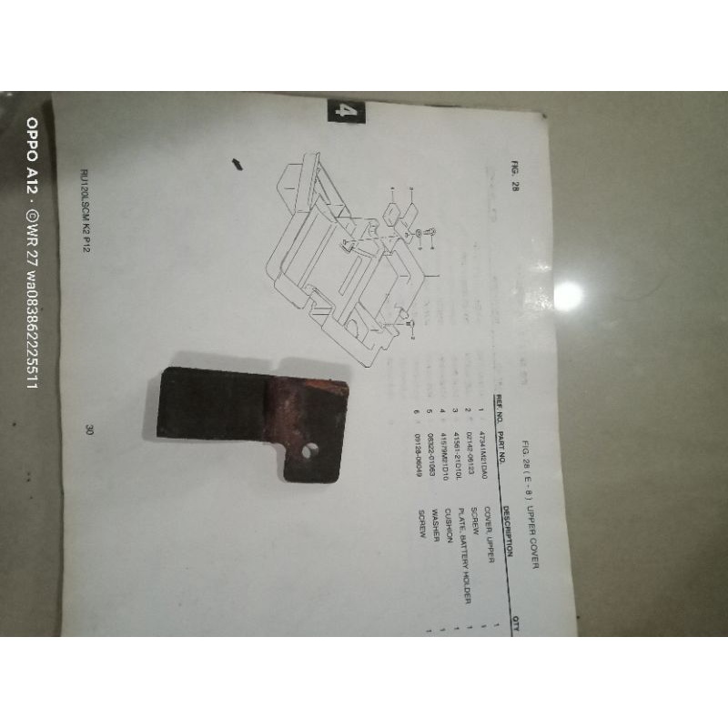 plat penahan aki satria 2tak