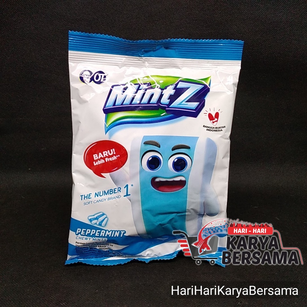 

PERMEN MINTZ SOFT CANDY PEPPERMINT CHEWY MINTS BAG 115GR