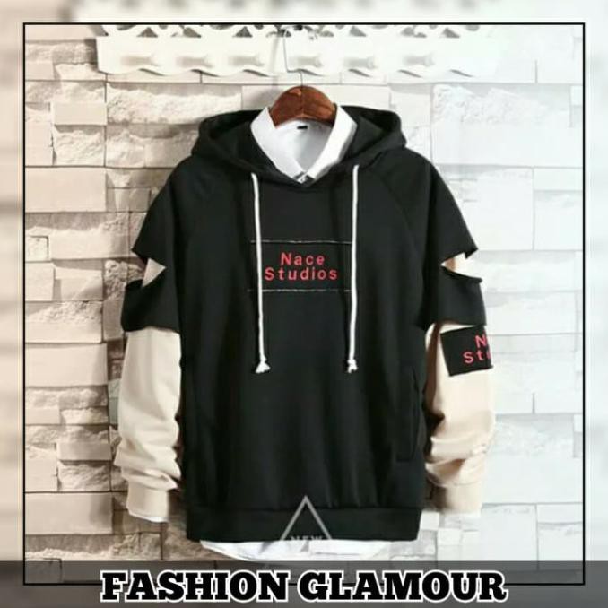 Big sale sweater cowok✿ SWEATER HOODIE IMPORT PRIA KOREA ORIGINAL URBAN M-XXXL/3XL SH1 - Hitam, M