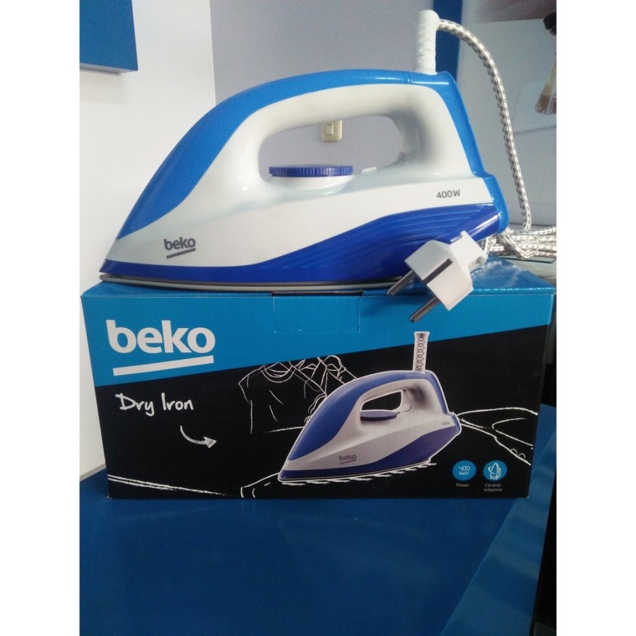 Setrika Beko Dim 6104B Biru Electric Dry Iron 400 Watt