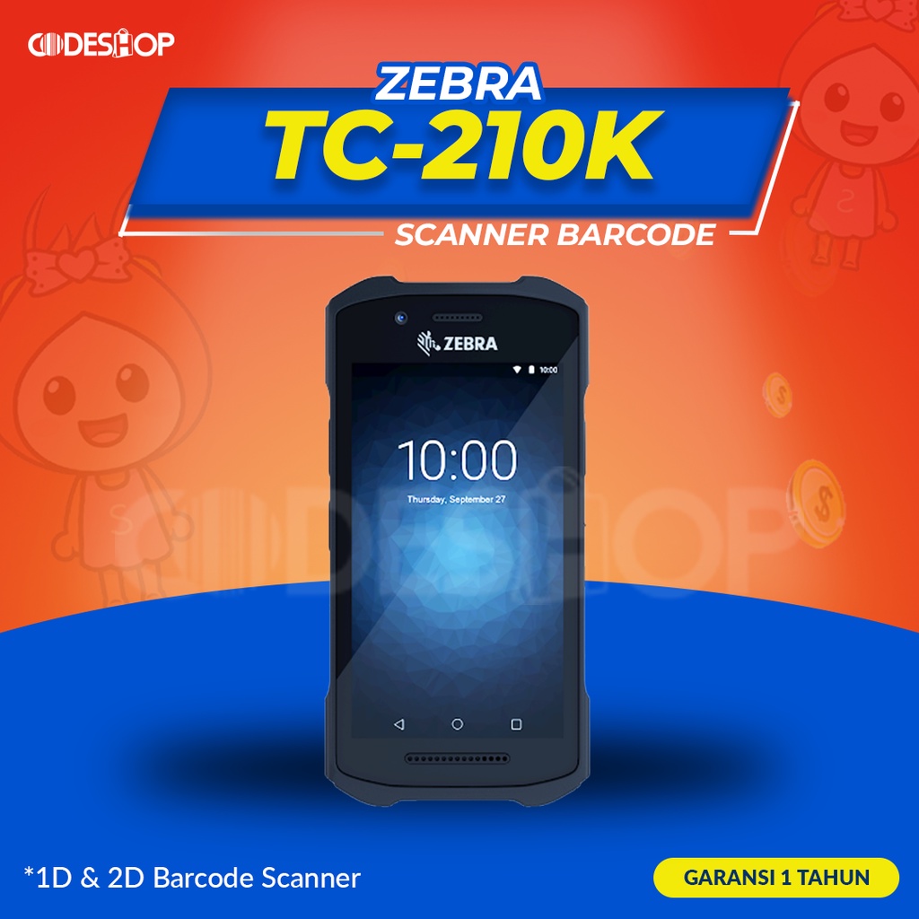 Zebra TC210K Scanner Barcode Android 2 Dimensi PDT Touchscreen