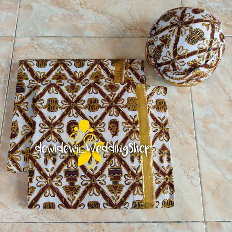 1set Jarik + Blangkon Pengantin, Motif Sido Mulyo