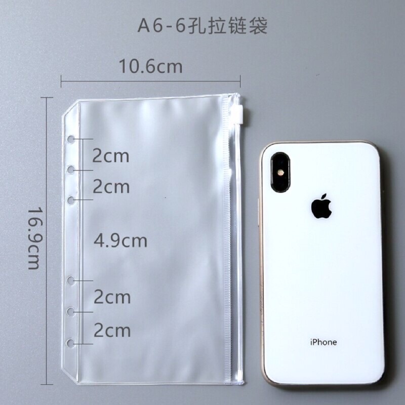 Zipper Lock Binder A6 A5 Loose Leaf Tempat Penyimpanan Uang AKUNTANSI PEMBUKUAN BUKU CATATAN PEMISAH KEUANGAN B5 Ring 6 20 Logam mulia emas antam 1 gram tabungan harian bulanan-3