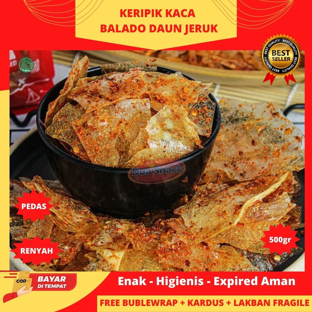 

Snack Kiloan Makanan Ringan Cemilan Keripik Kaca Balado Pedas Viral 500gr Enak Pedas Renyah Disukai Anak-Anak dan Dewasa