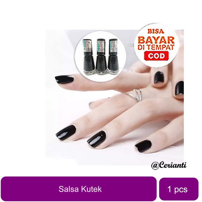 Salsa Kutek Kuku | Nail Polish Black Hitam_Cerianti