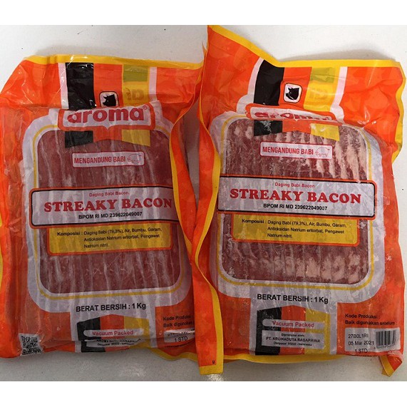 STREAKY BACON AROMA STD 1kg Frozen