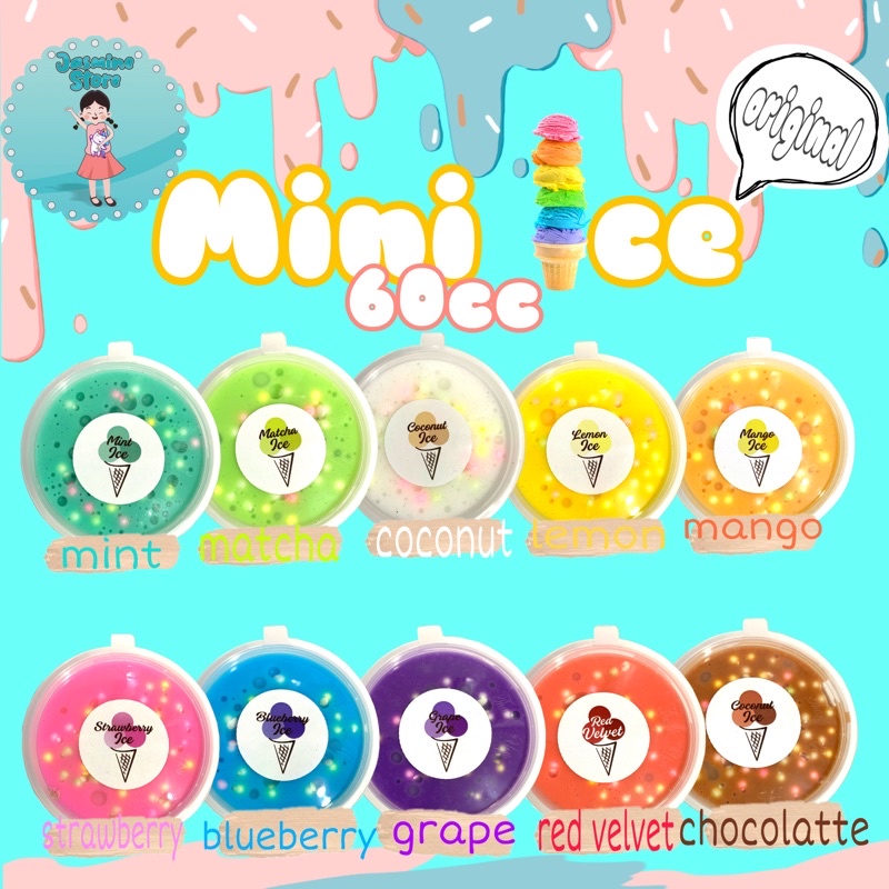 Ready Stock! Slime mini ice/slime original 60cc super murah/slime ori kecil bisa cod/Free bonus