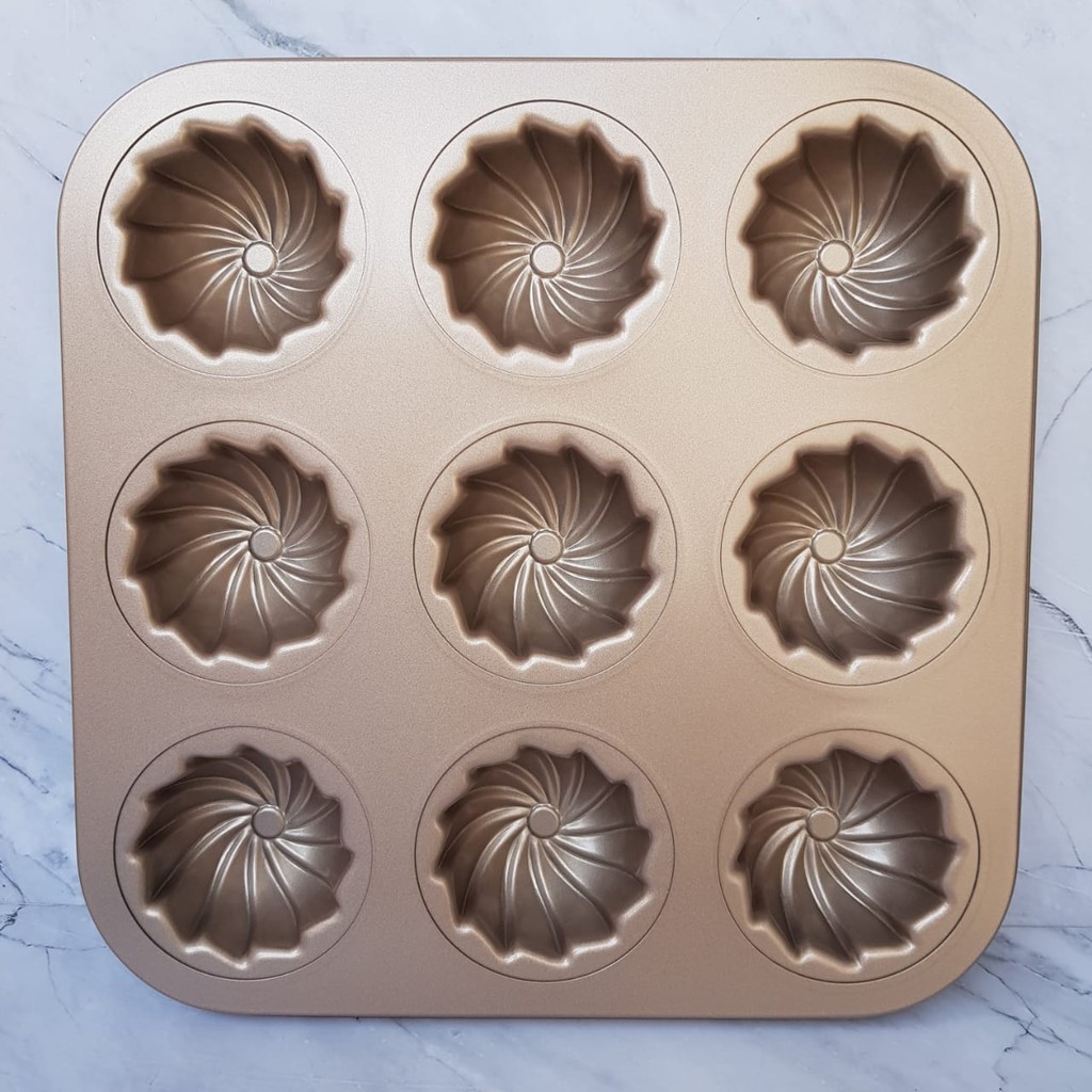 loyang motif 9 lubang baking pan anti lengket cetakan bolu kue cubit kerang shell cetakan kue