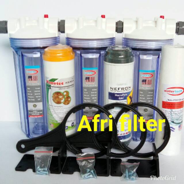 Paket Filter Air 3 Tahap (Sedimen - GAC - Resin) Clear 10' drat 3/4&quot; SGR