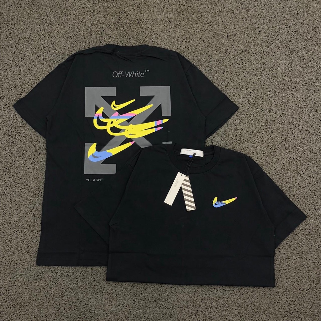 Off White x Nike Black Hitam Tee T-Shirt Kaos