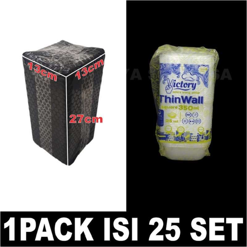 Thinwall Tebal SQ 350ml 500ml 750ml Per Dus Kotak Makan Square Plastik Bisa Semua js krm