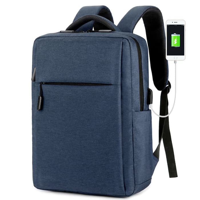 Tas Laptop Backpack Ransel Waterproof with USB Port 14 - 15.6 inch