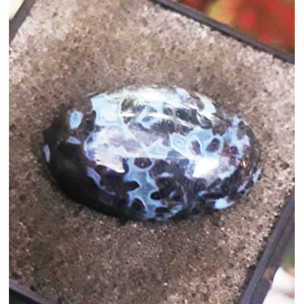 BACAN DOKO batu akik natural bacan doko elektrik POLA RAPI size jumbo 24mm