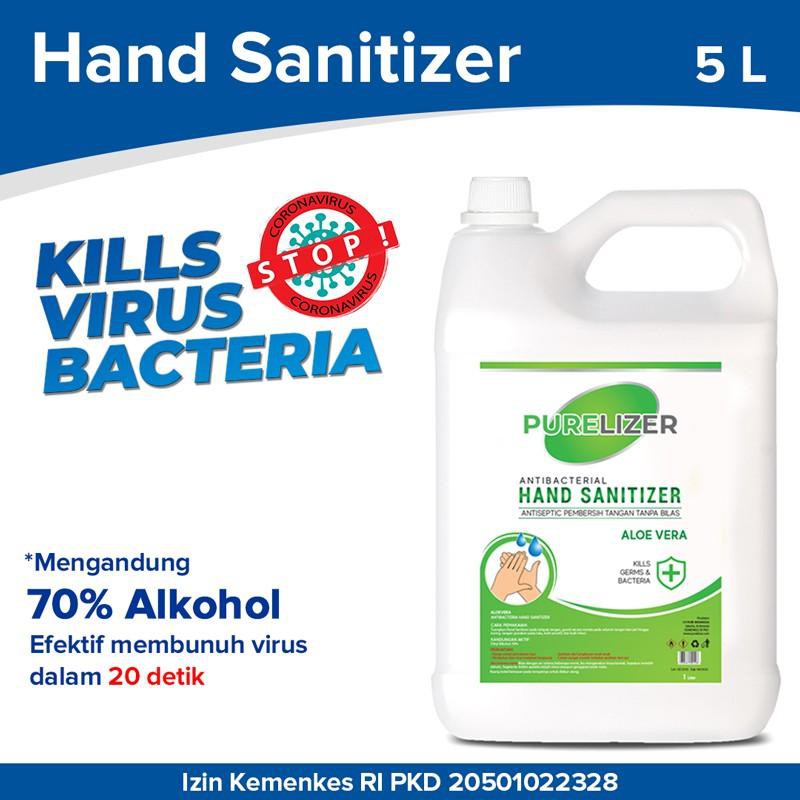 Unik Purelizer Hand Sanitizer Cair 5 Liter Refill Handsanitizer Spray Murah Shopee Indonesia