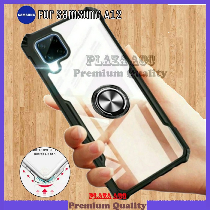 Premium Clear Ring Case Samsung A12 - Casing Samsung A12 Case