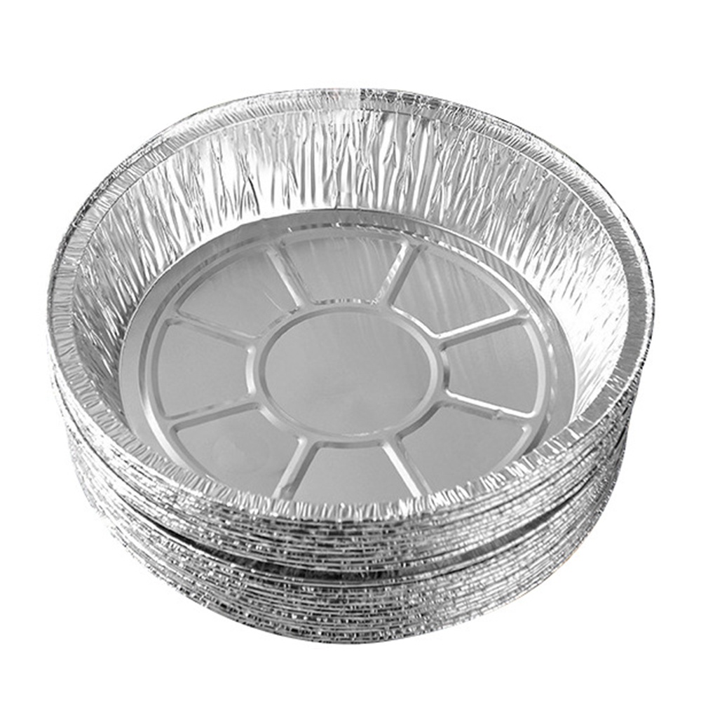 10 Pcs Kertas Nampan Loyang Pizza Sekali Pakai Bahan Aluminum Ukuran 6 / 7 / 8 Inch Untuk Dapur