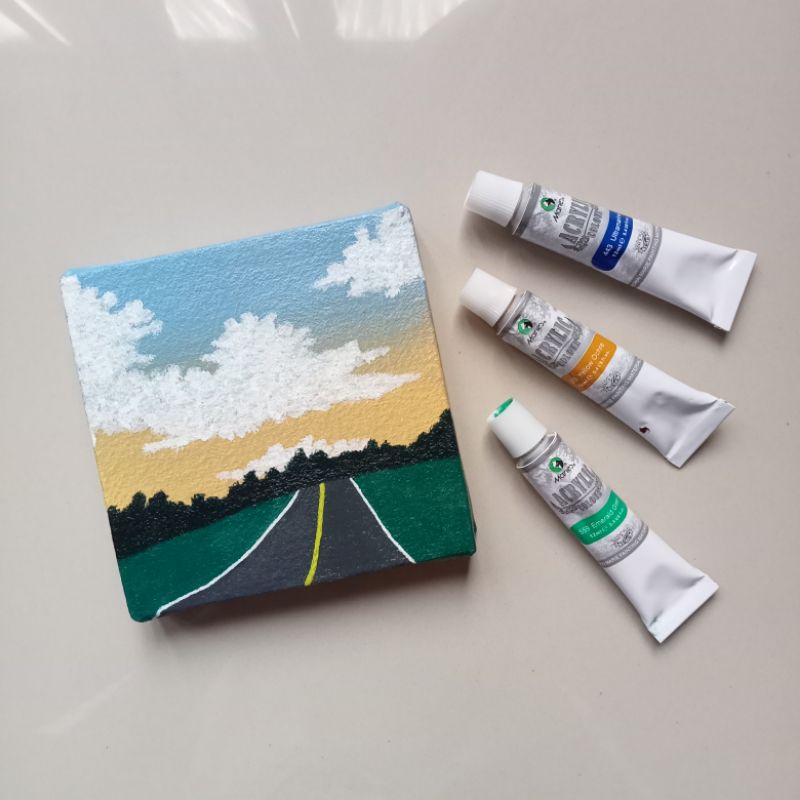 

Lukisan Cat Akrilik Mini Kanvas ukuran 10x10 CM