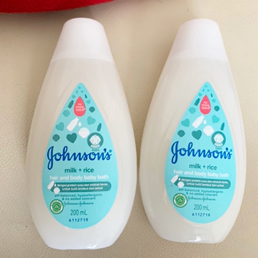 COD Johnsons Hair &amp; Body Baby Bath Milk Rice - Sabun Bayi Johnson Body Bath