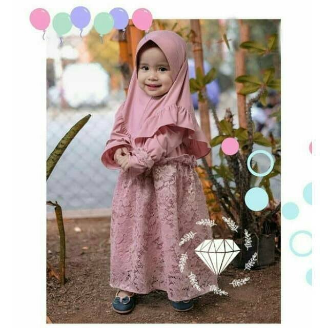 Gamis Anak//Gamis Alifa Kids-Dress Brukat Anak//Baju Anak//Gamis//Dress//Terlaris//Fashion Anak//COD