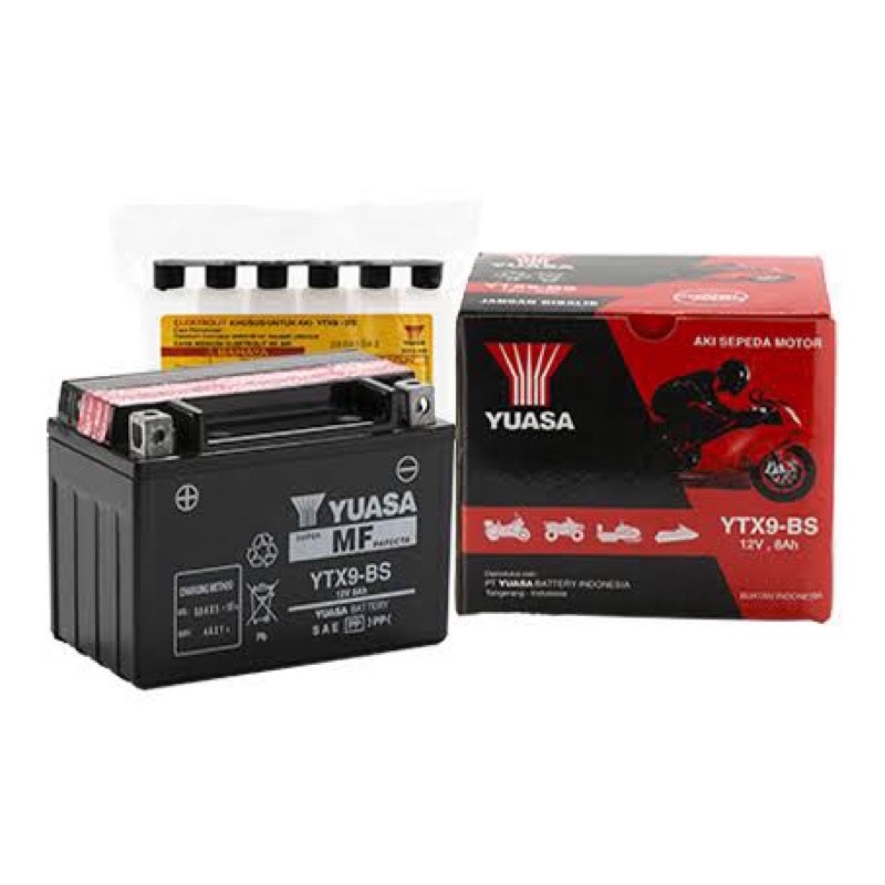 Jual AKI YUASA YTX9-BS (Aki Motor CBR, Ninja 250cc, Yamaha Majesty