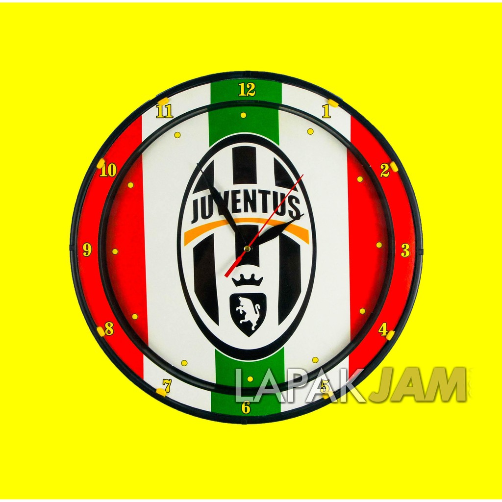 Jam Dinding Bola Juventus Barca Murah Wall Clock Dekorasi Rumah ESA 334