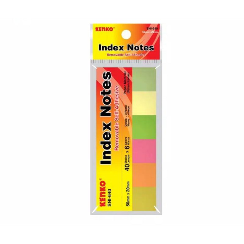 Sticky Note Memo Tempel Stripe Index Note Isi 6 Warna Joyko IM-36