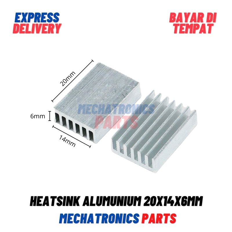 HEATSINK ALUMUNIUM 20X14X6MM