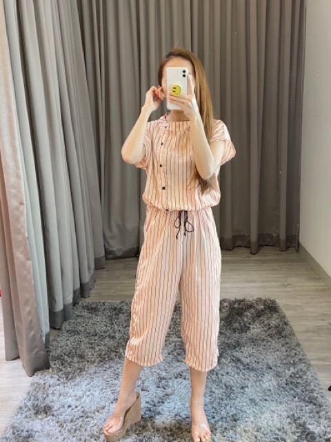 Jumpsuit kerah Shanghai / jumpsuit wanita casual ( 460 )