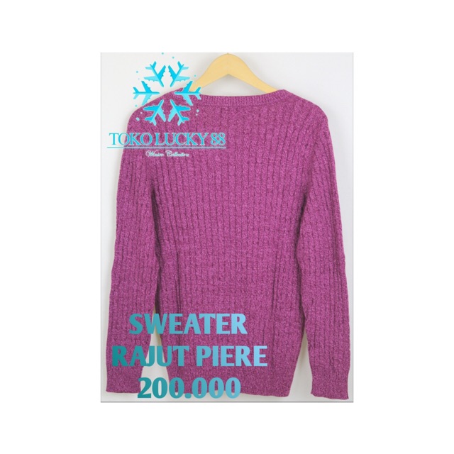 IMPORT BELI 2 GRATIS 1 Sweater Rajut Ungu Purple Wool Musim Dingin Infinity Baju Winter Alex Piere