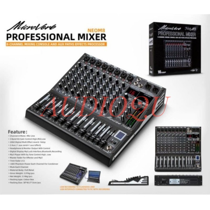 MIXER AUDIO MICROVERB NEO M8 8 CHANNEL MICROVERB NEOM8