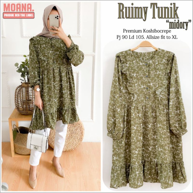 Tunik Floral Murah / Tunik Motif Bunga / Ruimy Tunik